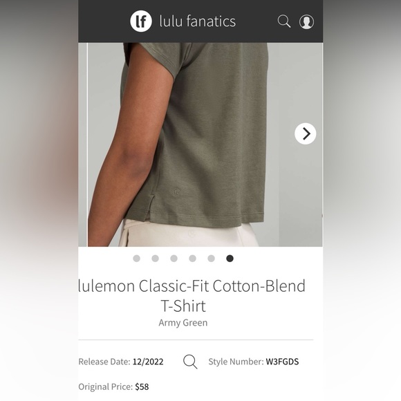 ❤️SOLD❤️Lululemon Classic Fit Cotton Blend T-Shirt in Army Green - Picture 12 of 12